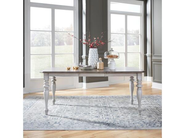 Ocean Isle Rectangular Leg Table Dining Tables Antique White w/ Weathered Pine