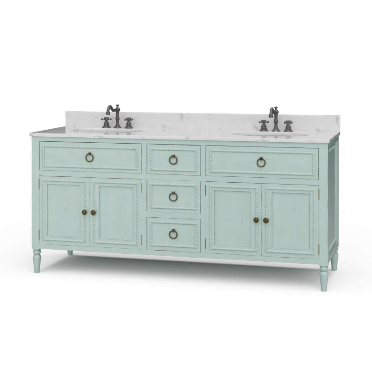 9df29b54a0f2bb1e4e62d68e973107de Cholet Double Vanity W/ Sink & Marble Top - Image 1