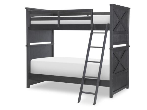 Complete Twin Over Twin Bunk Bed Black Finish Youth Beds Black