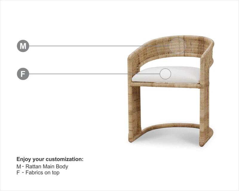 9e93a392f1c6e2a2bba82190ce344809 Hampton Rattan Dining Chair - Image 1