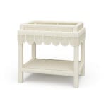 Scallop Rattan Side Table W/ Tray