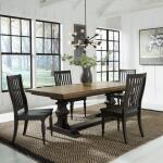 Harvest Home 5 Piece Trestle Table Set Dining Sets Brown 6