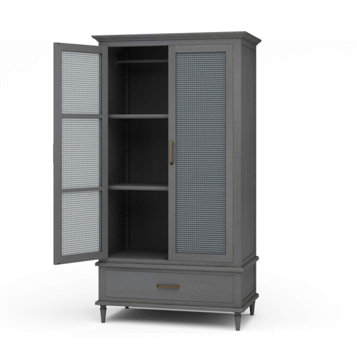 9fc57ad2e9efdd50c10a6cae309c98e0 Jamison Wardrobe W/ Rattan Door - Image 1