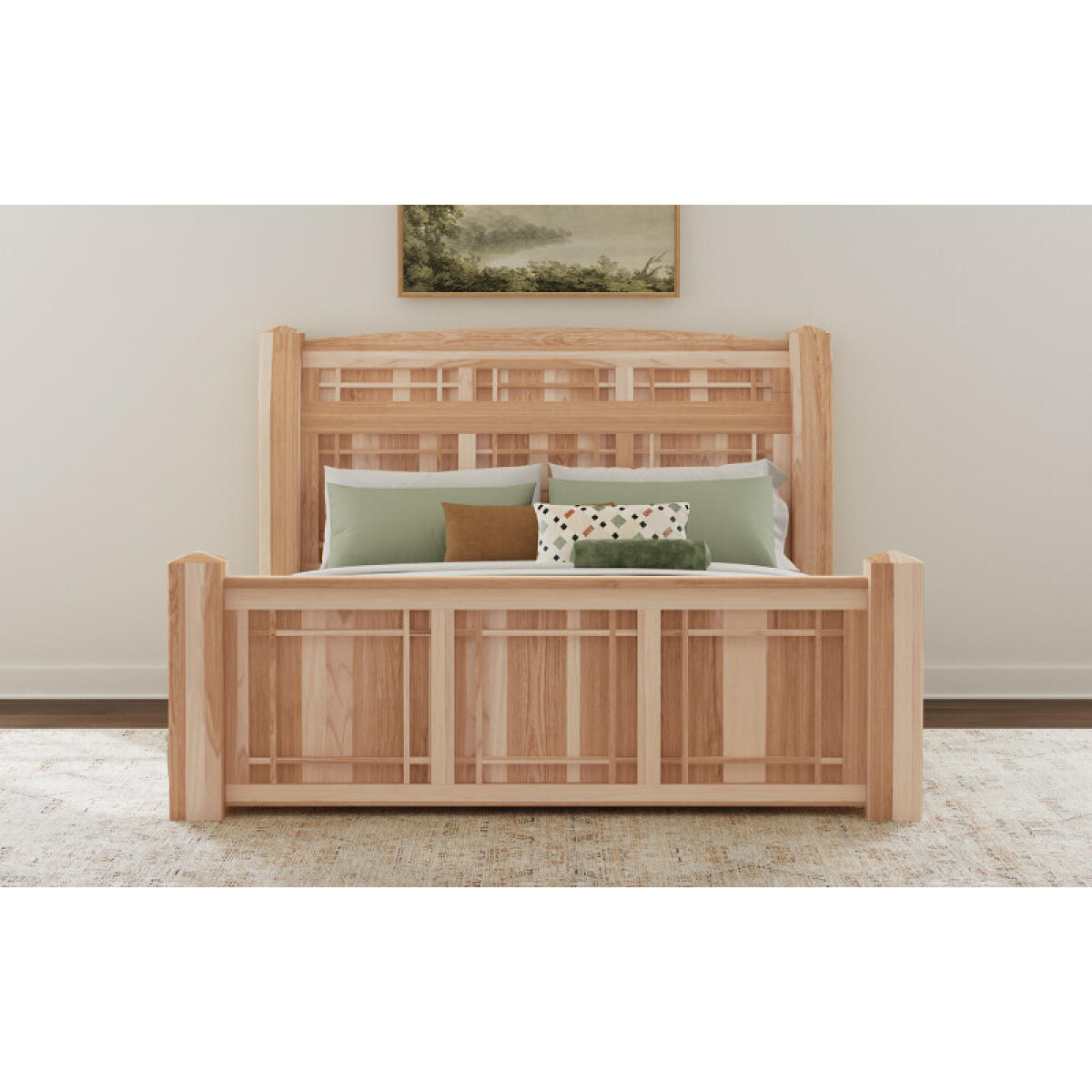 9fd84432e180ae677428cb62fda28e6c Amish Highlands King Arch Panel Bed - AHINT5170 - Image 1