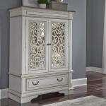 Abbey Park Mirrored Door Chest Chests Antique White & Weathered Brown 12
