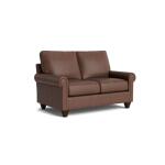 True Custom™ True CustomÂ® Leather Panel Arm Loveseat Loveseats Bassett Furniture 10