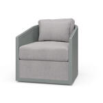 Willis Swivel Chair W/ Mahogany Frame & Rattan