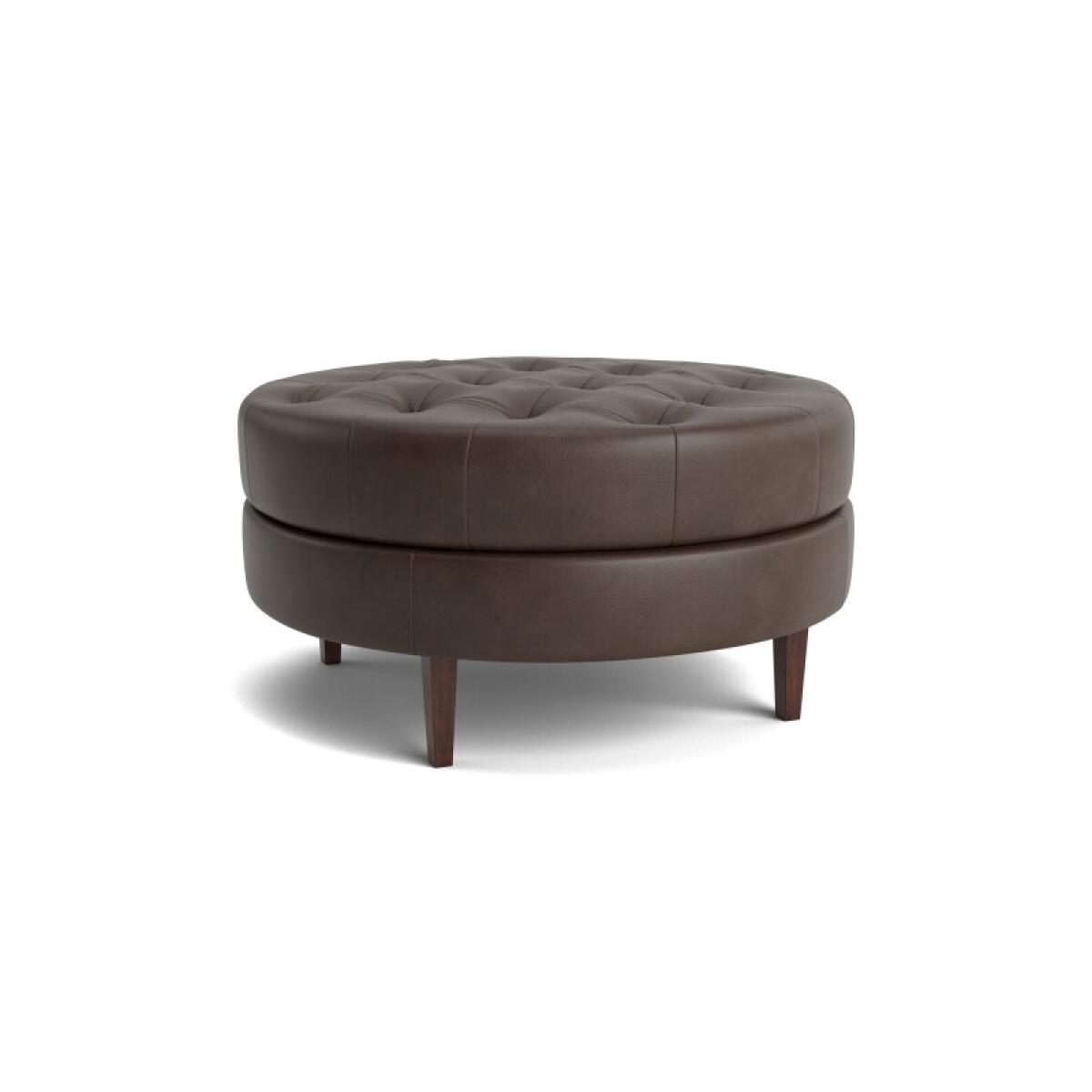 a058be47be8c01128e3e5fd33c72c81b Delway Round Leather Ottoman - Image 1