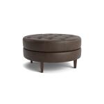 Delway Round Leather Ottoman