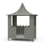 Scalloped Rattan Dog Bed