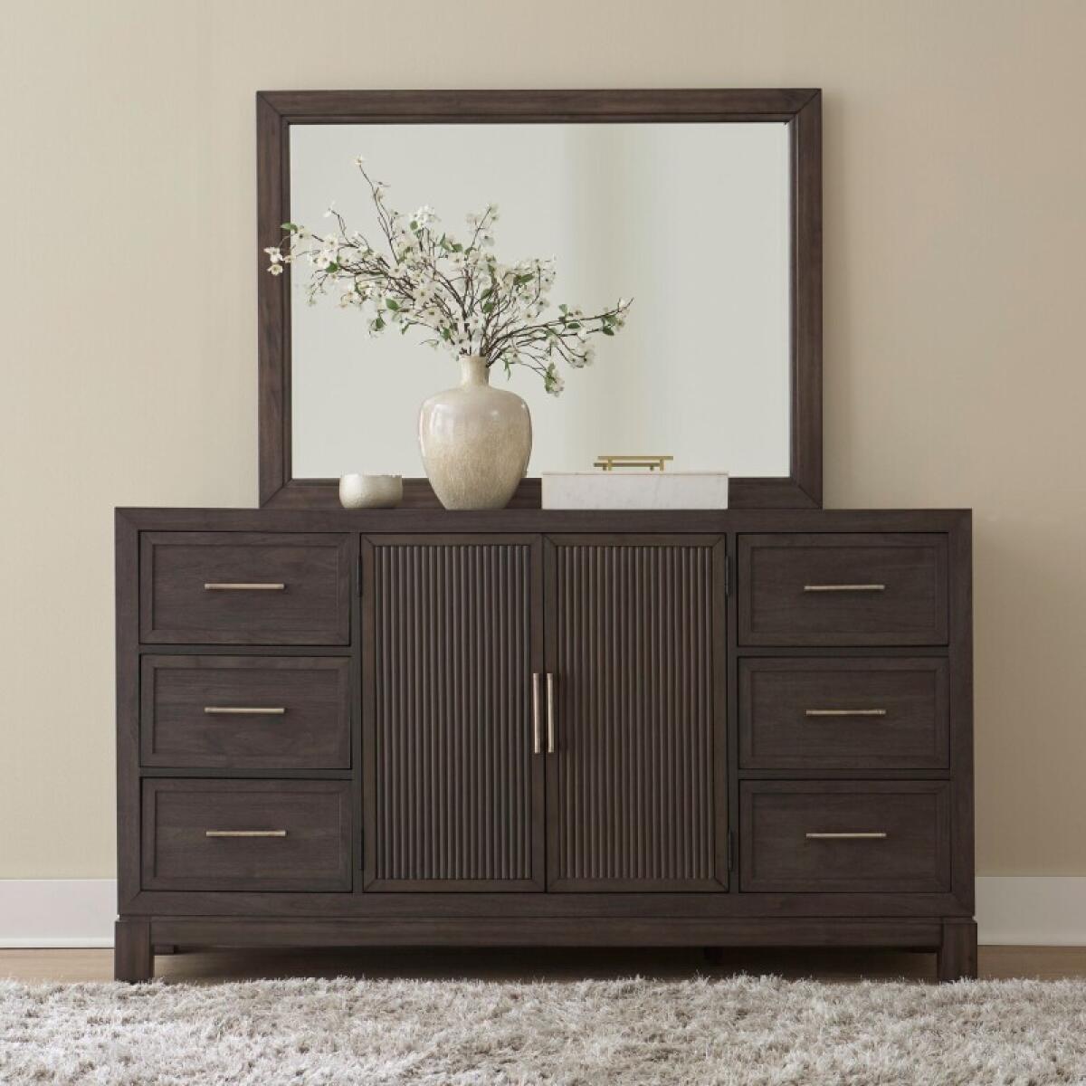 Modern Edge Dresser & Mirror Dressers Brown 2 Modern Edge Dresser & Mirror Dressers Brown 2