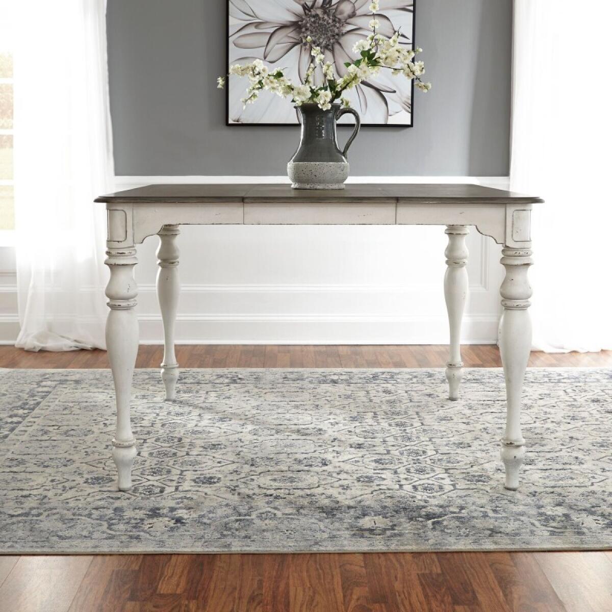 Magnolia Manor Gathering Table Dining Tables Antique White & Weathered Bark 2 Magnolia Manor Gathering Table Dining Tables Antique White & Weathered Bark 2