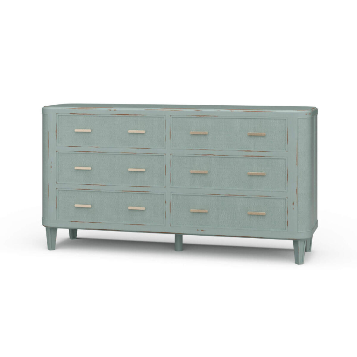 a1604f77fd8f95471e1198bc4384009a Lexington 6 Drawer Dresser W/ Rattan - Image 1