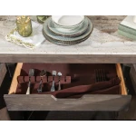 Credenza With Stone Top Dining Storage Brown 18