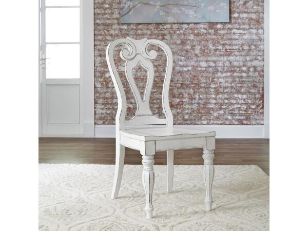 Magnolia Manor Splat Back Side Chair (RTA) Chairs & Benches Antique White & Weathered Bark