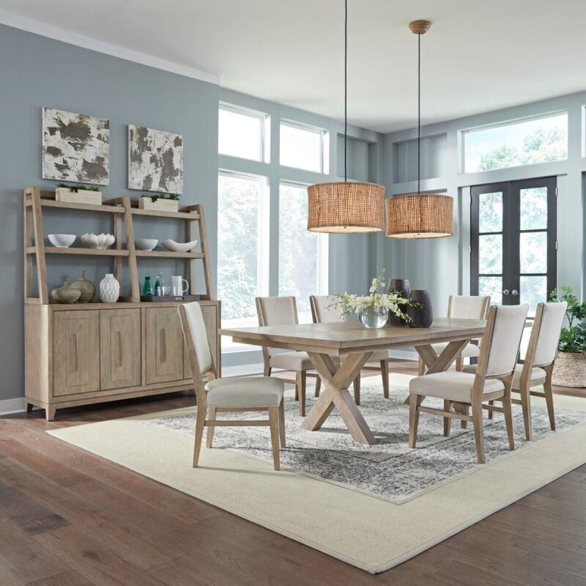 Brentwood 7 Piece Double Pedestal Table Set Dining Sets Brown 2 Brentwood 7 Piece Double Pedestal Table Set Dining Sets Brown 2