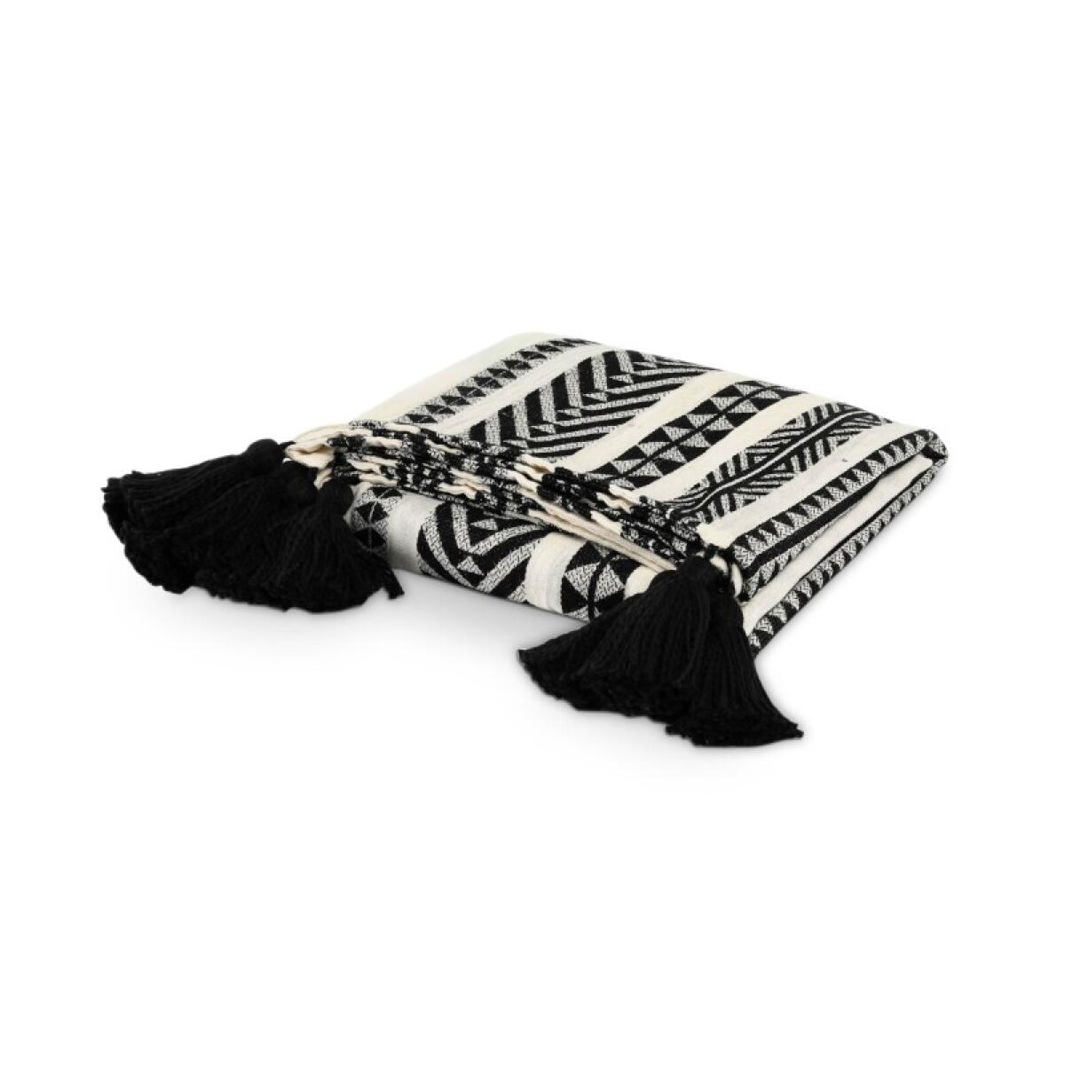 a2c3d37543e953c98ee19869e666a8f2 Endora Black Ivory Throw - Image 1