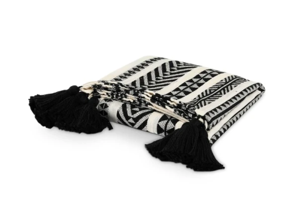 Endora Black Ivory Throw Throws Bassett Furniture