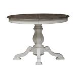 Magnolia Manor Pedestal Table Dining Tables Antique White & Weathered Bark 13