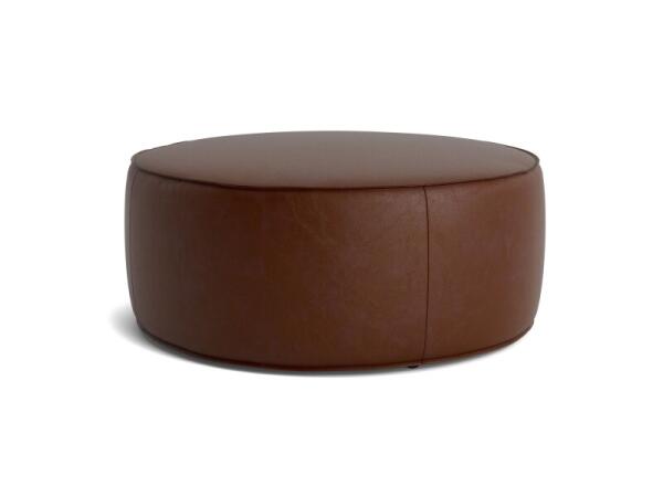 Rhonda Round Leather Ottoman Ottomans & Poufs Bassett Furniture