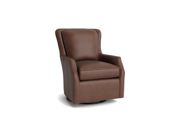 Kent Leather Slope Arm Swivel Glider Chairs Bassett Furniture