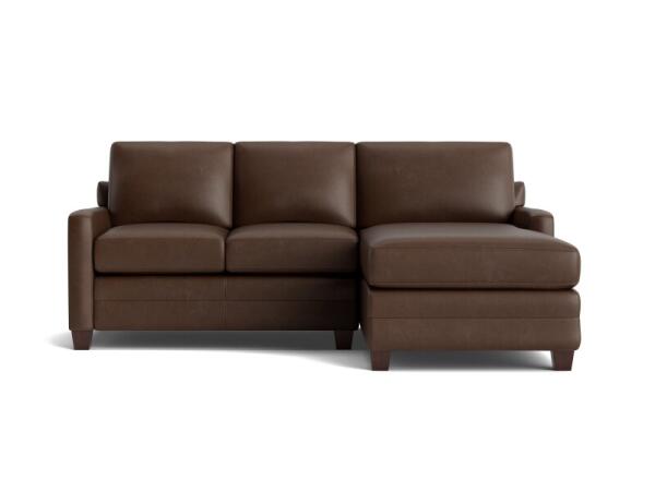 Carolina Leather Track Arm Chaise Sectional Sectionals Bassett Furniture