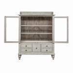 Whitney Display Cabinet Dining Storage Antique Linen w/ Weathered Gray 22