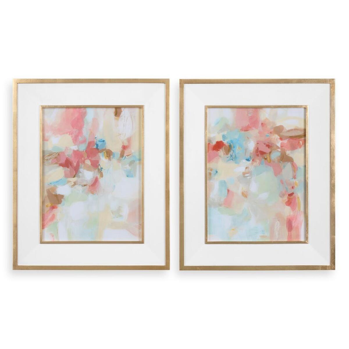 A Touch Of Blush And Rosewood Fences Framed Prints, S/2 Art Art 2 A Touch Of Blush And Rosewood Fences Framed Prints, S/2 Art Art 2