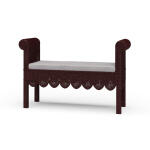 Newport Scalloped Rattan Bench - Image 3