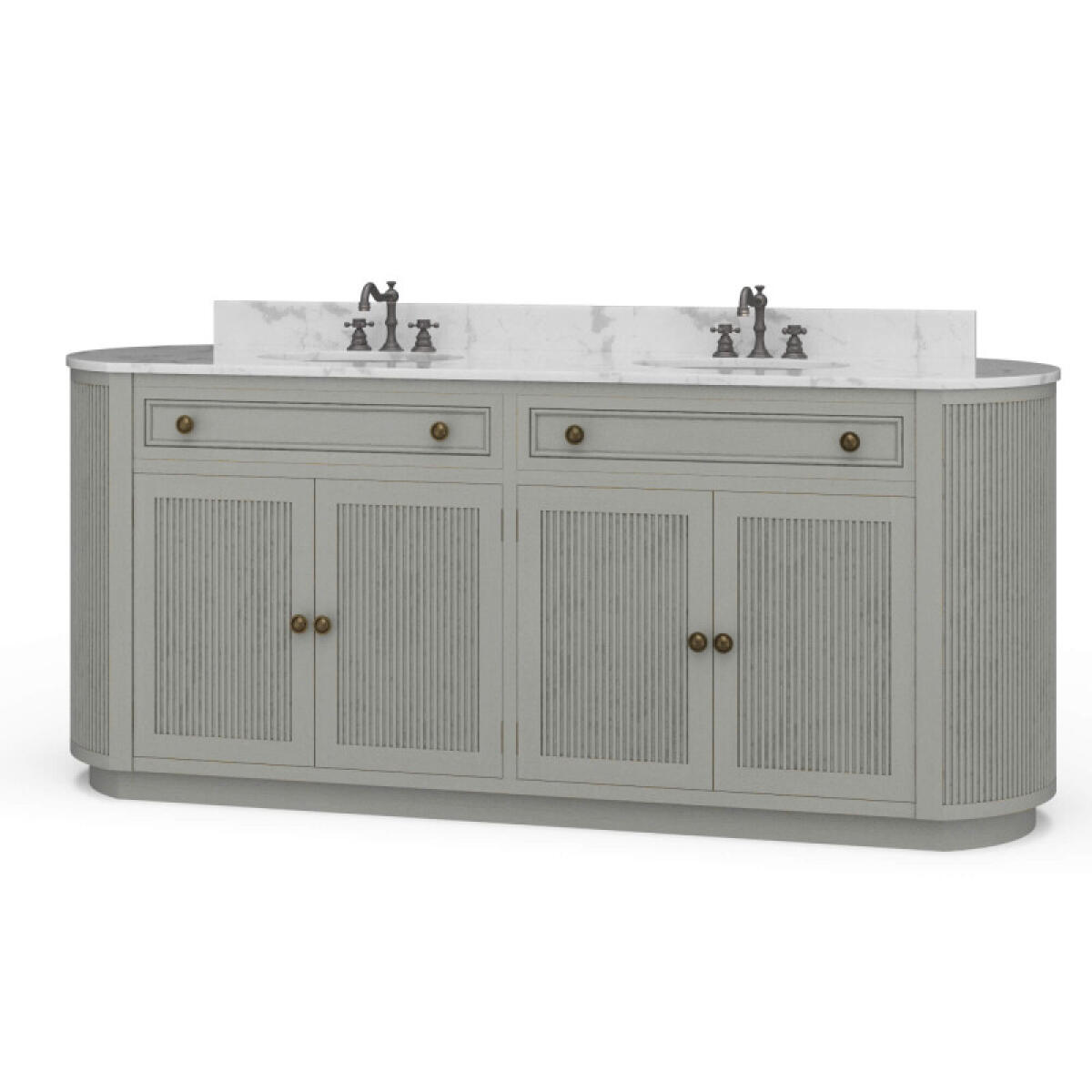 a47f736f64b91eb9069382176d56f141 Kraton Oval Double Vanity W/ Sink & Marble Top - Image 1