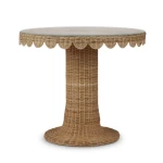 Scalloped Round Bistro Table W/ Tempered Glass Dining Tables Bramble 17