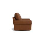 True Custom™ True CustomÂ® Leather Large Panel Arm Swivel Chair Chairs Bassett Furniture 10