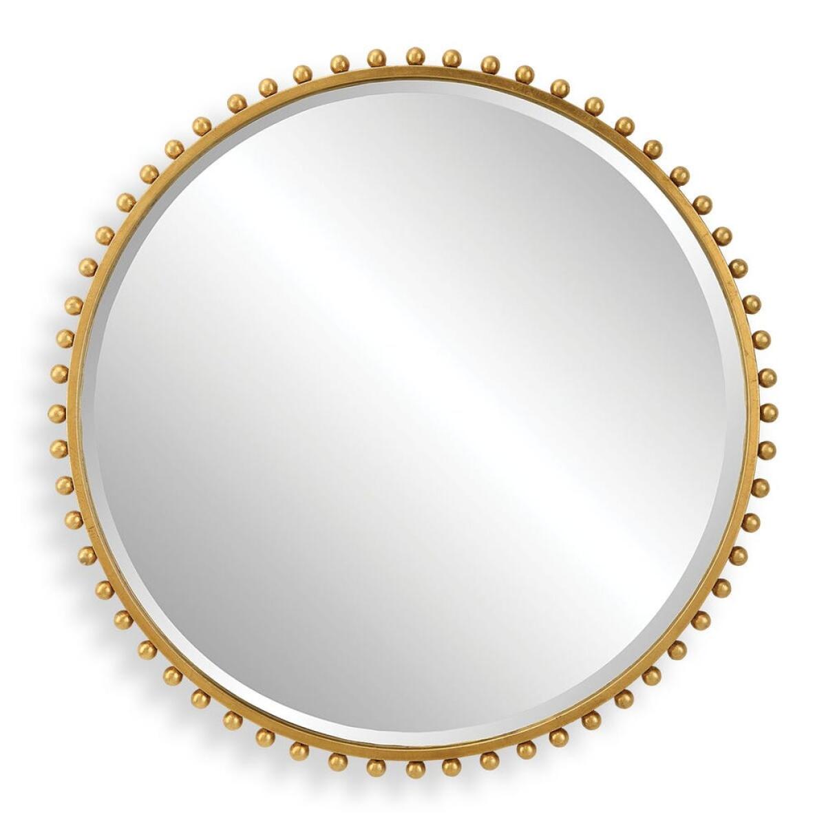 a554113feff2cc78609c1633efb27177 Taza Round Mirror, Gold - Image 1