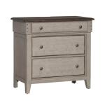 Ivy Hollow 3 Drawer Bedside Chest w/ Charging Station Nightstands Brown 18