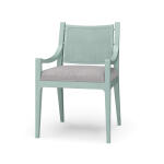 Milano Dining Chair W/ Upholstered Seat & Rattan Back - Image 2