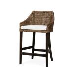 Savanah Rattan Counter Stool W/ Seat Cushion Barstools Azure Shiny 19