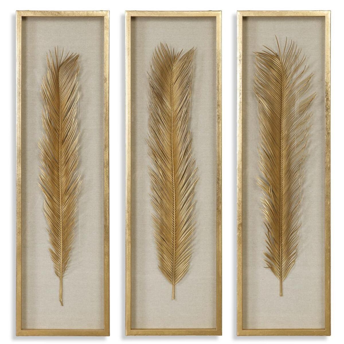 Palma Shadow Boxes, S/3 Wall Decor Gold 2 Palma Shadow Boxes, S/3 Wall Decor Gold 2