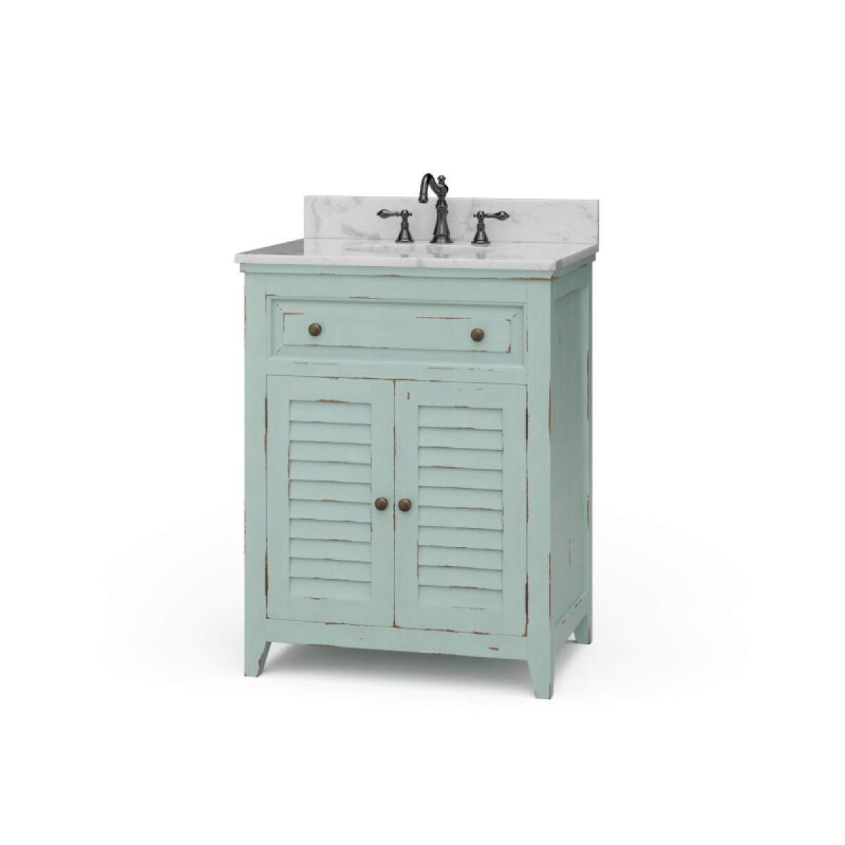 a71fa2972d36a324b92a6117c9180cbb Shutter Vanity W/ Sink & Marble Top - Image 1