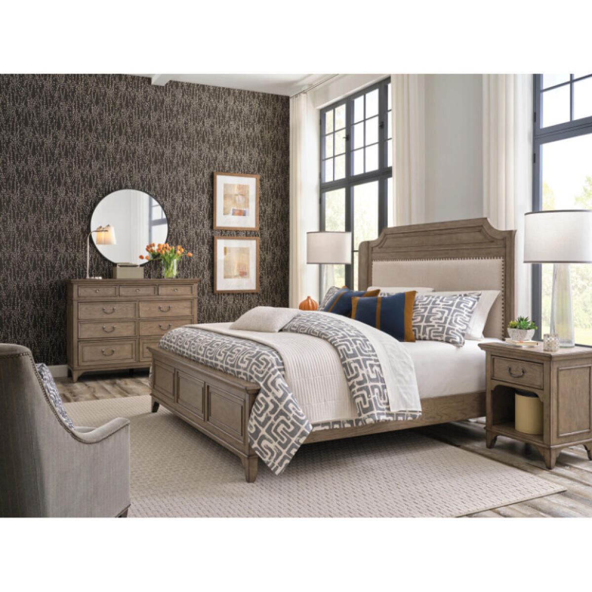 Carmine Engels Upholstered Queen Bed Complete Beds American Drew 2 Carmine Engels Upholstered Queen Bed Complete Beds American Drew 2