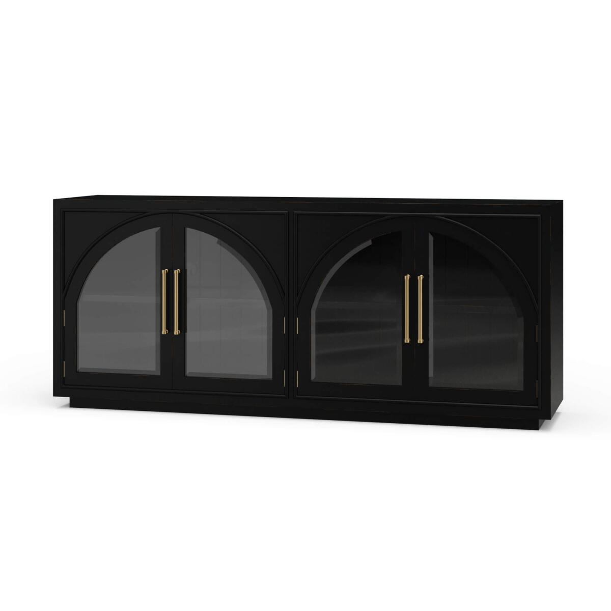 a7e29dc7d5de0d8d3aae9a4223057b2e Vannes 4 Door Sideboard W/ Glass Shelves - Image 1