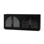 Vannes 4 Door Sideboard W/ Glass Shelves