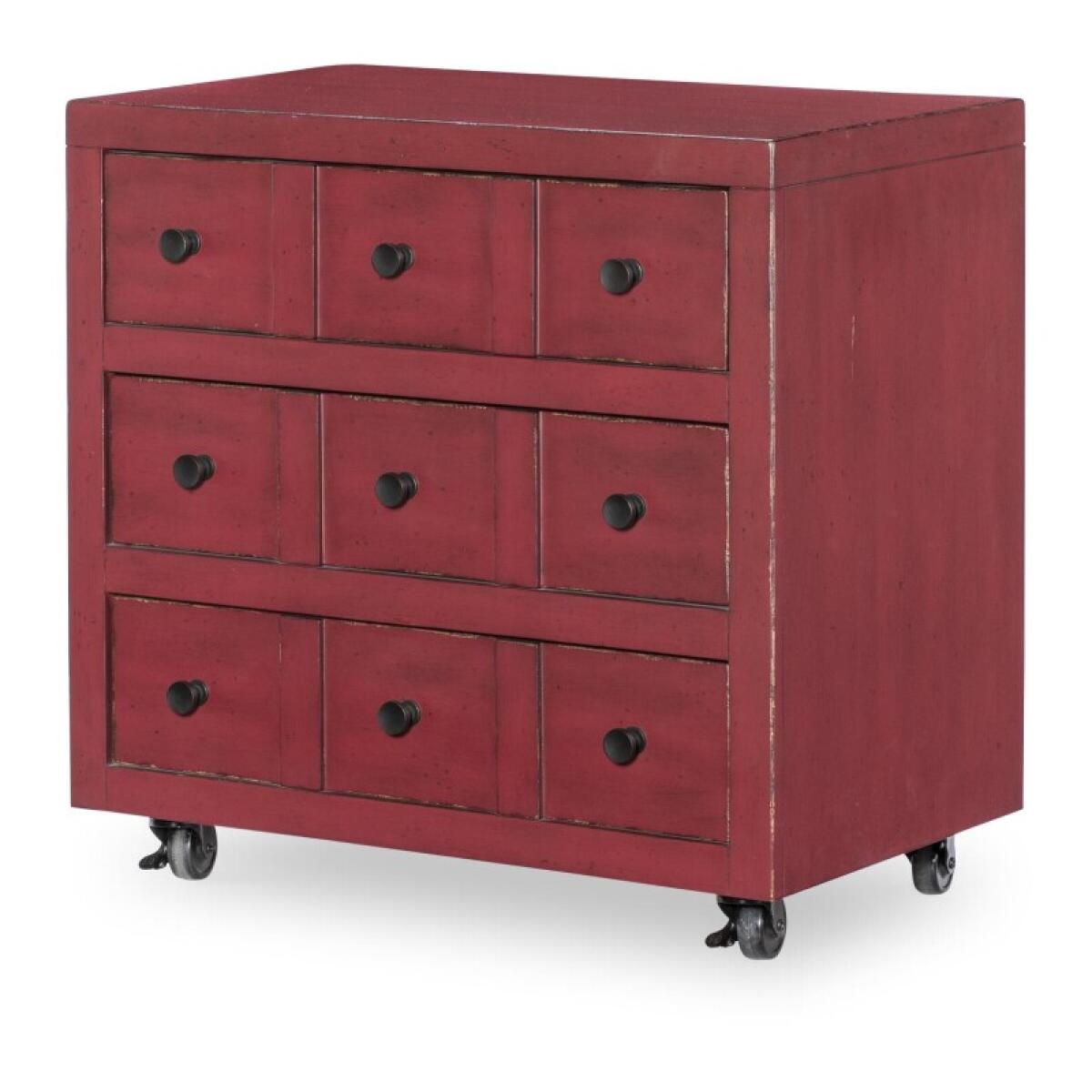 a82f5dde6307ce2877e1ece096840cae Nightstand 3 Drw W/ Casters Spiced Apple CLH4015-3100 - Image 1