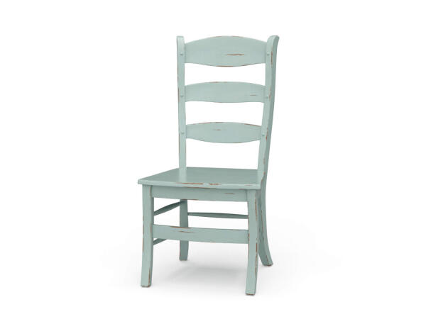 Peg & Dowel Ladder Back W/ Wooden Seat Chairs & Benches Blue