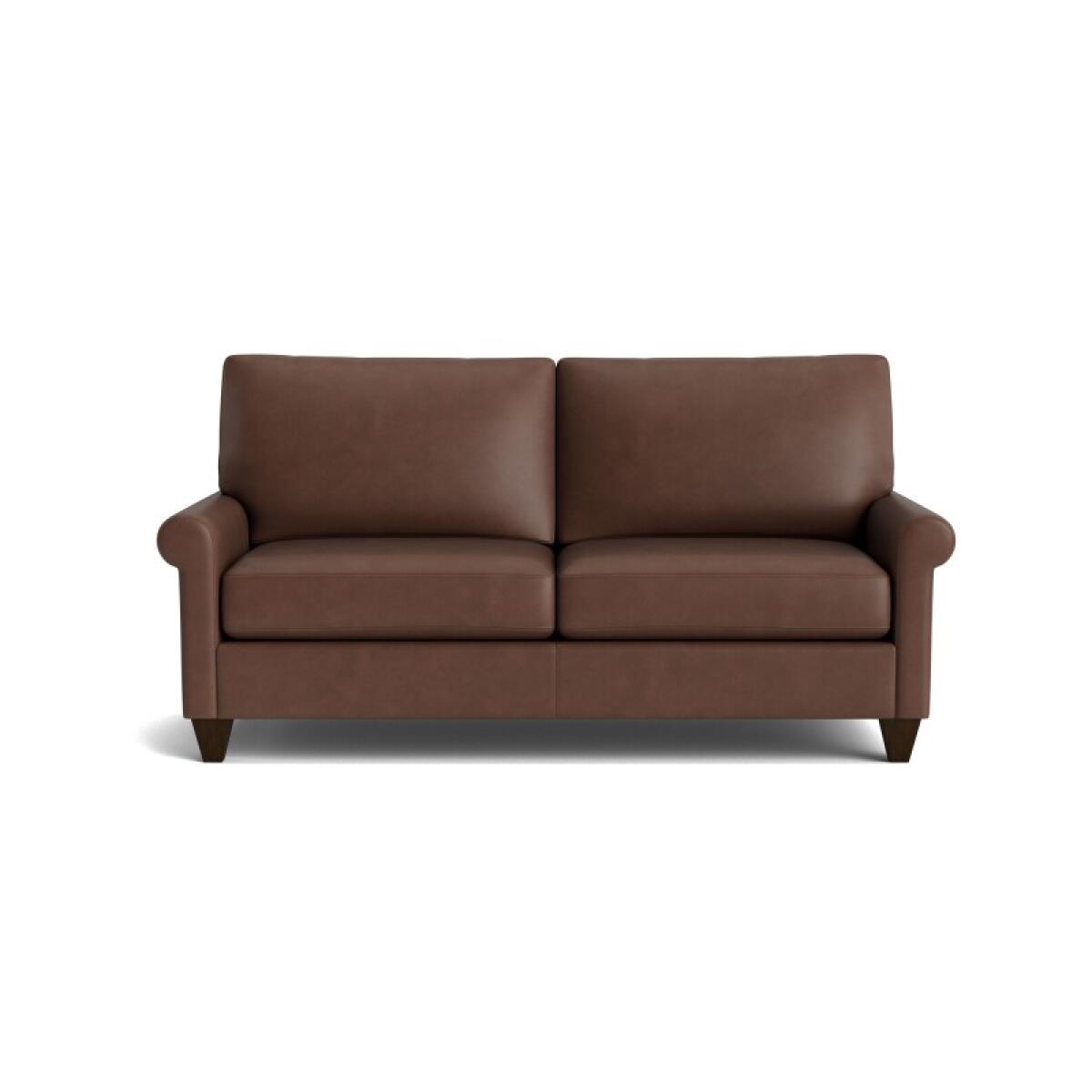 a8761b5738baa37ccf1faa784b9fda9f True Custom™ True Custom® Leather Roll Arm Studio Sofa - Image 1