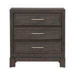 Modern Edge Nightstand w/ Charging Station Nightstands Brown 17