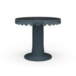 Scalloped Round Bistro Table W/ Tempered Glass