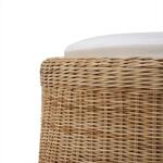 Newport Rattan Round Small Ottoman W/ Cushion - Image 5