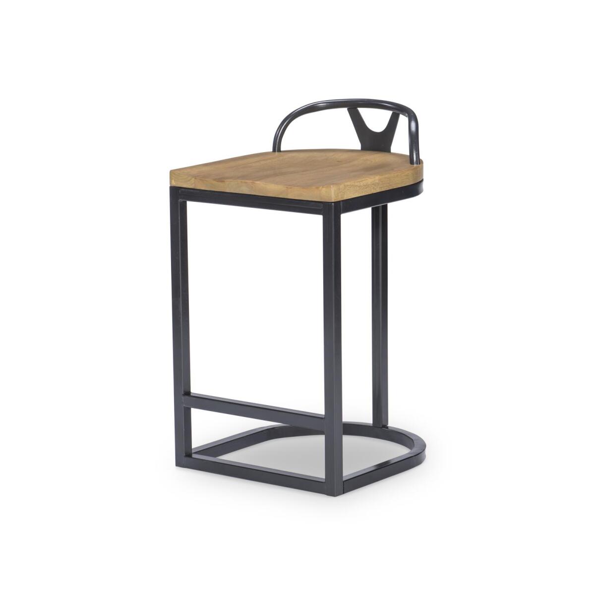 aa2ec9c41a543aacaceedc3000f83535 Stool Harvest Oak Tops, Natural White Base, Aged Black Accents N1561-845 - Image 1