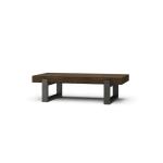 Tuscan Rustic Distressed Rectangular Coffee Table W/ Metal - Teak - Image 5