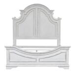 Magnolia Manor King Panel Bed, Dresser & Mirror, Night Stand Bedroom Sets Antique White & Weathered Bark 11